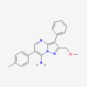 molecular formula C21H20N4O B4581307 2-(methoxymethyl)-6-(4-methylphenyl)-3-phenylpyrazolo[1,5-a]pyrimidin-7-amine 