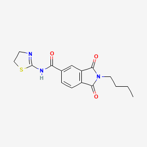 molecular formula C16H17N3O3S B4581322 2-butyl-N-(4,5-dihydro-1,3-thiazol-2-yl)-1,3-dioxo-5-isoindolinecarboxamide 