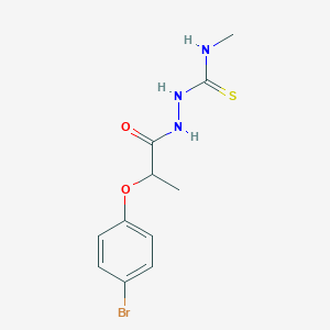 molecular formula C11H14BrN3O2S B4581332 2-[2-(4-溴苯氧基)丙酰基]-N-甲基肼基硫代氨基甲酰胺 CAS No. 667412-83-1