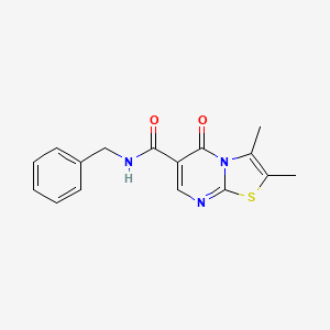 molecular formula C16H15N3O2S B4581345 N-benzyl-2,3-dimethyl-5-oxo-5H-[1,3]thiazolo[3,2-a]pyrimidine-6-carboxamide 