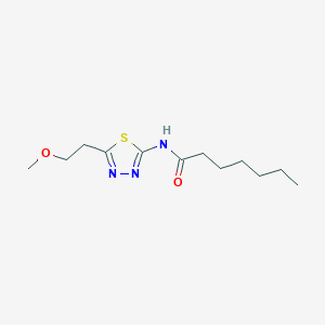 molecular formula C12H21N3O2S B4581357 N-[5-(2-甲氧基乙基)-1,3,4-噻二唑-2-基]庚酰胺 