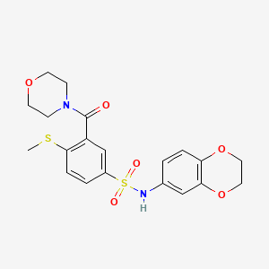 molecular formula C20H22N2O6S2 B4581376 N-(2,3-dihydro-1,4-benzodioxin-6-yl)-4-(methylthio)-3-(4-morpholinylcarbonyl)benzenesulfonamide 
