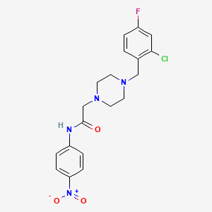 molecular formula C19H20ClFN4O3 B4581381 2-[4-(2-氯-4-氟苄基)-1-哌嗪基]-N-(4-硝基苯基)乙酰胺 
