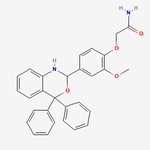 molecular formula C29H26N2O4 B4581402 2-[4-(4,4-diphenyl-1,4-dihydro-2H-3,1-benzoxazin-2-yl)-2-methoxyphenoxy]acetamide 