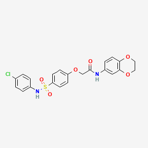 molecular formula C22H19ClN2O6S B4581456 2-(4-{[(4-chlorophenyl)amino]sulfonyl}phenoxy)-N-(2,3-dihydro-1,4-benzodioxin-6-yl)acetamide 