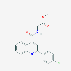molecular formula C20H17ClN2O3 B458147 Ethyl ({[2-(4-chlorophenyl)-4-quinolinyl]carbonyl}amino)acetate 