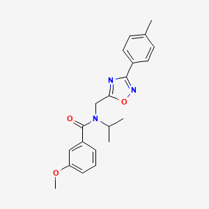 molecular formula C21H23N3O3 B4581483 N-isopropyl-3-methoxy-N-{[3-(4-methylphenyl)-1,2,4-oxadiazol-5-yl]methyl}benzamide 