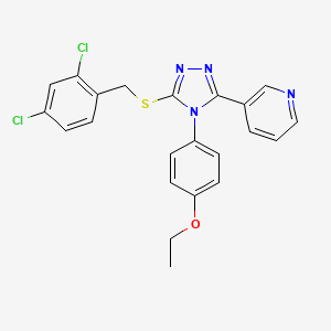 molecular formula C22H18Cl2N4OS B4581492 3-[5-[(2,4-dichlorobenzyl)thio]-4-(4-ethoxyphenyl)-4H-1,2,4-triazol-3-yl]pyridine 