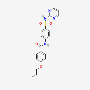 molecular formula C21H22N4O4S B4581498 4-butoxy-N-{4-[(2-pyrimidinylamino)sulfonyl]phenyl}benzamide 