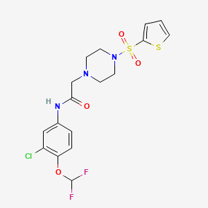 molecular formula C17H18ClF2N3O4S2 B4581500 N-[3-氯-4-(二氟甲氧基)苯基]-2-[4-(2-噻吩基磺酰基)-1-哌嗪基]乙酰胺 