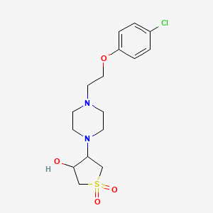 molecular formula C16H23ClN2O4S B4581515 4-{4-[2-(4-chlorophenoxy)ethyl]-1-piperazinyl}tetrahydro-3-thiopheneol 1,1-dioxide 