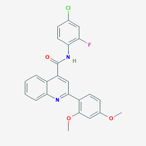 molecular formula C24H18ClFN2O3 B458152 N-(4-chloro-2-fluorophenyl)-2-(2,4-dimethoxyphenyl)quinoline-4-carboxamide 