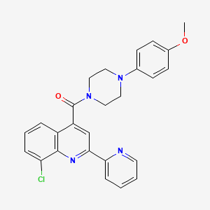 molecular formula C26H23ClN4O2 B4581521 8-chloro-4-{[4-(4-methoxyphenyl)-1-piperazinyl]carbonyl}-2-(2-pyridinyl)quinoline 