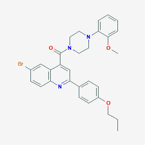 molecular formula C30H30BrN3O3 B458153 6-Bromo-4-{[4-(2-methoxyphenyl)-1-piperazinyl]carbonyl}-2-(4-propoxyphenyl)quinoline 