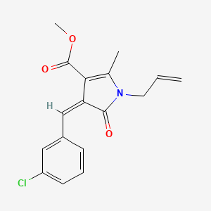 molecular formula C17H16ClNO3 B4581540 methyl 1-allyl-4-(3-chlorobenzylidene)-2-methyl-5-oxo-4,5-dihydro-1H-pyrrole-3-carboxylate 