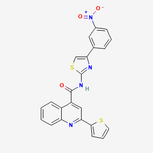 molecular formula C23H14N4O3S2 B4581554 N-[4-(3-硝基苯基)-1,3-噻唑-2-基]-2-(2-噻吩基)-4-喹啉甲酰胺 