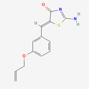 molecular formula C13H12N2O2S B4581559 5-[3-(烯丙氧基)亚苄基]-2-亚氨基-1,3-噻唑烷-4-酮 
