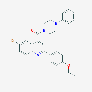 molecular formula C29H28BrN3O2 B458156 [6-Bromo-2-(4-propoxyphenyl)quinolin-4-yl](4-phenylpiperazin-1-yl)methanone 