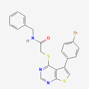 molecular formula C21H16BrN3OS2 B4581562 N-benzyl-2-{[5-(4-bromophenyl)thieno[2,3-d]pyrimidin-4-yl]thio}acetamide 