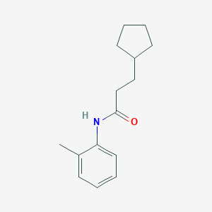 molecular formula C15H21NO B458157 3-cyclopentyl-N-(2-methylphenyl)propanamide 