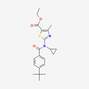 molecular formula C21H26N2O3S B4581583 ethyl 2-[(4-tert-butylbenzoyl)(cyclopropyl)amino]-4-methyl-1,3-thiazole-5-carboxylate 