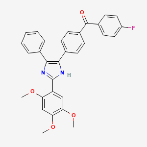 molecular formula C31H25FN2O4 B4581588 (4-fluorophenyl){4-[4-phenyl-2-(2,4,5-trimethoxyphenyl)-1H-imidazol-5-yl]phenyl}methanone 