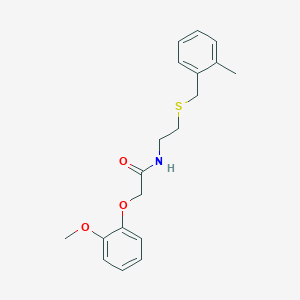 molecular formula C19H23NO3S B4581599 2-(2-methoxyphenoxy)-N-{2-[(2-methylbenzyl)thio]ethyl}acetamide 