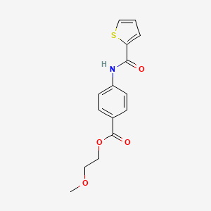molecular formula C15H15NO4S B4581614 2-甲氧基乙基4-[(2-噻吩羰基)氨基]苯甲酸酯 