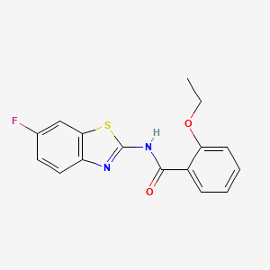 molecular formula C16H13FN2O2S B4581615 2-乙氧基-N-(6-氟-1,3-苯并噻唑-2-基)苯甲酰胺 