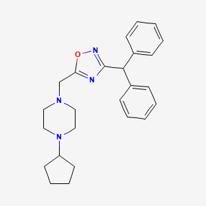 molecular formula C25H30N4O B4581621 1-cyclopentyl-4-{[3-(diphenylmethyl)-1,2,4-oxadiazol-5-yl]methyl}piperazine 