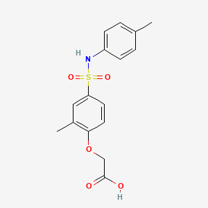 molecular formula C16H17NO5S B4581656 (2-甲基-4-{[(4-甲基苯基)氨基]磺酰基}苯氧基)乙酸 