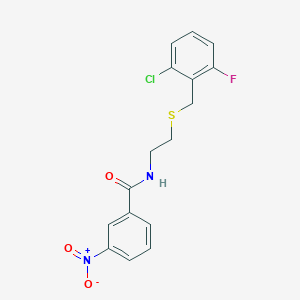 molecular formula C16H14ClFN2O3S B4581669 N-{2-[(2-chloro-6-fluorobenzyl)thio]ethyl}-3-nitrobenzamide 