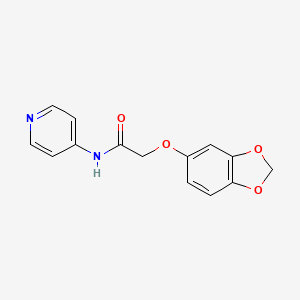 molecular formula C14H12N2O4 B4581679 2-(1,3-benzodioxol-5-yloxy)-N-4-pyridinylacetamide 