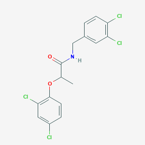 molecular formula C16H13Cl4NO2 B458168 N-(3,4-dichlorobenzyl)-2-(2,4-dichlorophenoxy)propanamide 