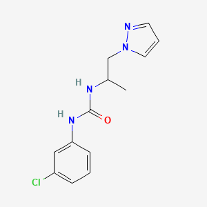 molecular formula C13H15ClN4O B4581681 N-(3-chlorophenyl)-N'-[1-methyl-2-(1H-pyrazol-1-yl)ethyl]urea 