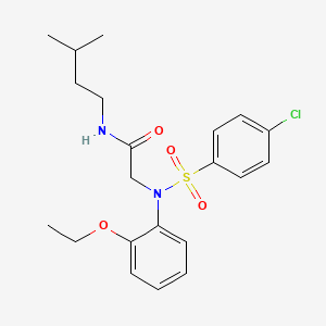 molecular formula C21H27ClN2O4S B4581693 N~2~-[(4-氯苯基)磺酰基]-N~2~-(2-乙氧苯基)-N~1~-(3-甲基丁基)甘氨酰胺 