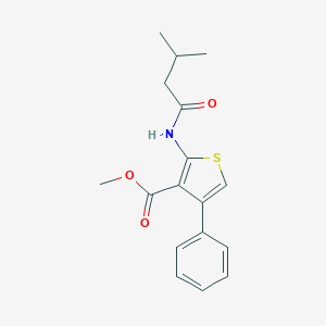 molecular formula C17H19NO3S B458171 Methyl 2-[(3-methylbutanoyl)amino]-4-phenyl-3-thiophenecarboxylate 