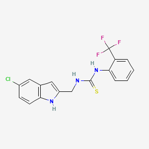molecular formula C17H13ClF3N3S B4581728 N-[(5-chloro-1H-indol-2-yl)methyl]-N'-[2-(trifluoromethyl)phenyl]thiourea 