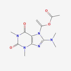 molecular formula C13H17N5O4 B4581730 1-[8-(dimethylamino)-1,3-dimethyl-2,6-dioxo-1,2,3,6-tetrahydro-7H-purin-7-yl]vinyl acetate 