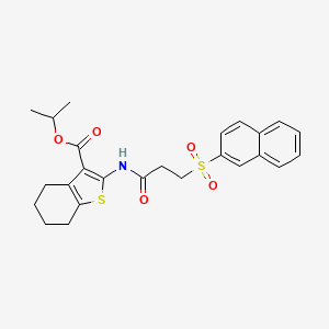 molecular formula C25H27NO5S2 B4581734 isopropyl 2-{[3-(2-naphthylsulfonyl)propanoyl]amino}-4,5,6,7-tetrahydro-1-benzothiophene-3-carboxylate 