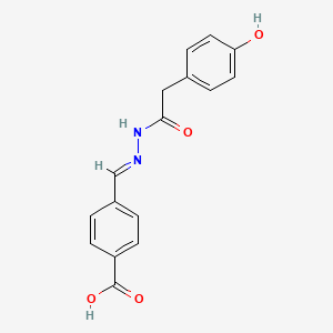 4-{2-[(4-hydroxyphenyl)acetyl]carbonohydrazonoyl}benzoic acid