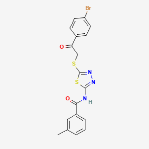 molecular formula C18H14BrN3O2S2 B4581748 N-(5-{[2-(4-bromophenyl)-2-oxoethyl]thio}-1,3,4-thiadiazol-2-yl)-3-methylbenzamide 