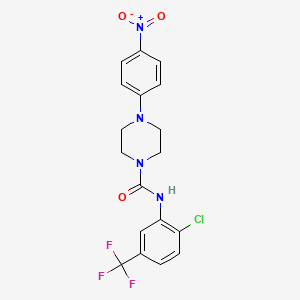 molecular formula C18H16ClF3N4O3 B4581758 N-[2-氯-5-(三氟甲基)苯基]-4-(4-硝基苯基)-1-哌嗪甲酰胺 