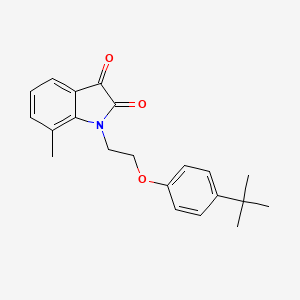 molecular formula C21H23NO3 B4581781 1-[2-(4-tert-butylphenoxy)ethyl]-7-methyl-1H-indole-2,3-dione 