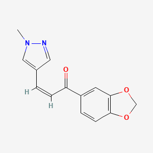 molecular formula C14H12N2O3 B4581804 1-(1,3-benzodioxol-5-yl)-3-(1-methyl-1H-pyrazol-4-yl)-2-propen-1-one 