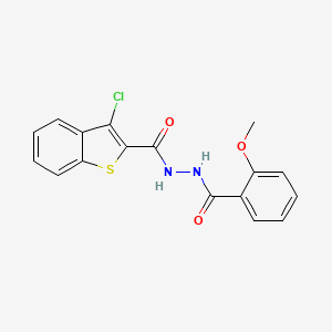molecular formula C17H13ClN2O3S B4581819 3-chloro-N'-(2-methoxybenzoyl)-1-benzothiophene-2-carbohydrazide 