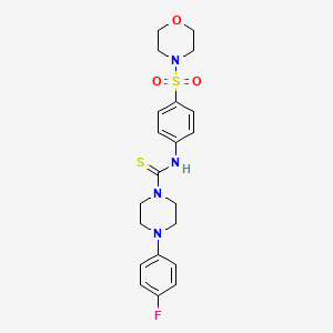 molecular formula C21H25FN4O3S2 B4581833 4-(4-fluorophenyl)-N-[4-(4-morpholinylsulfonyl)phenyl]-1-piperazinecarbothioamide 
