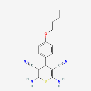 molecular formula C17H18N4OS B4581837 2,6-二氨基-4-(4-丁氧基苯基)-4H-硫杂吡喃-3,5-二腈 