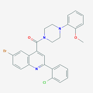 molecular formula C27H23BrClN3O2 B458184 6-Bromo-2-(2-chlorophenyl)-4-{[4-(2-methoxyphenyl)-1-piperazinyl]carbonyl}quinoline 