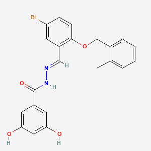 N'-{5-bromo-2-[(2-methylbenzyl)oxy]benzylidene}-3,5-dihydroxybenzohydrazide